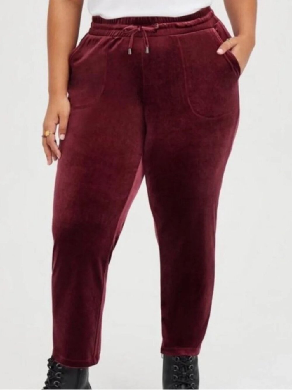 Torrid Velvet Tie Front Pull On Tapered Leg Pants Size 4X (22/24)
